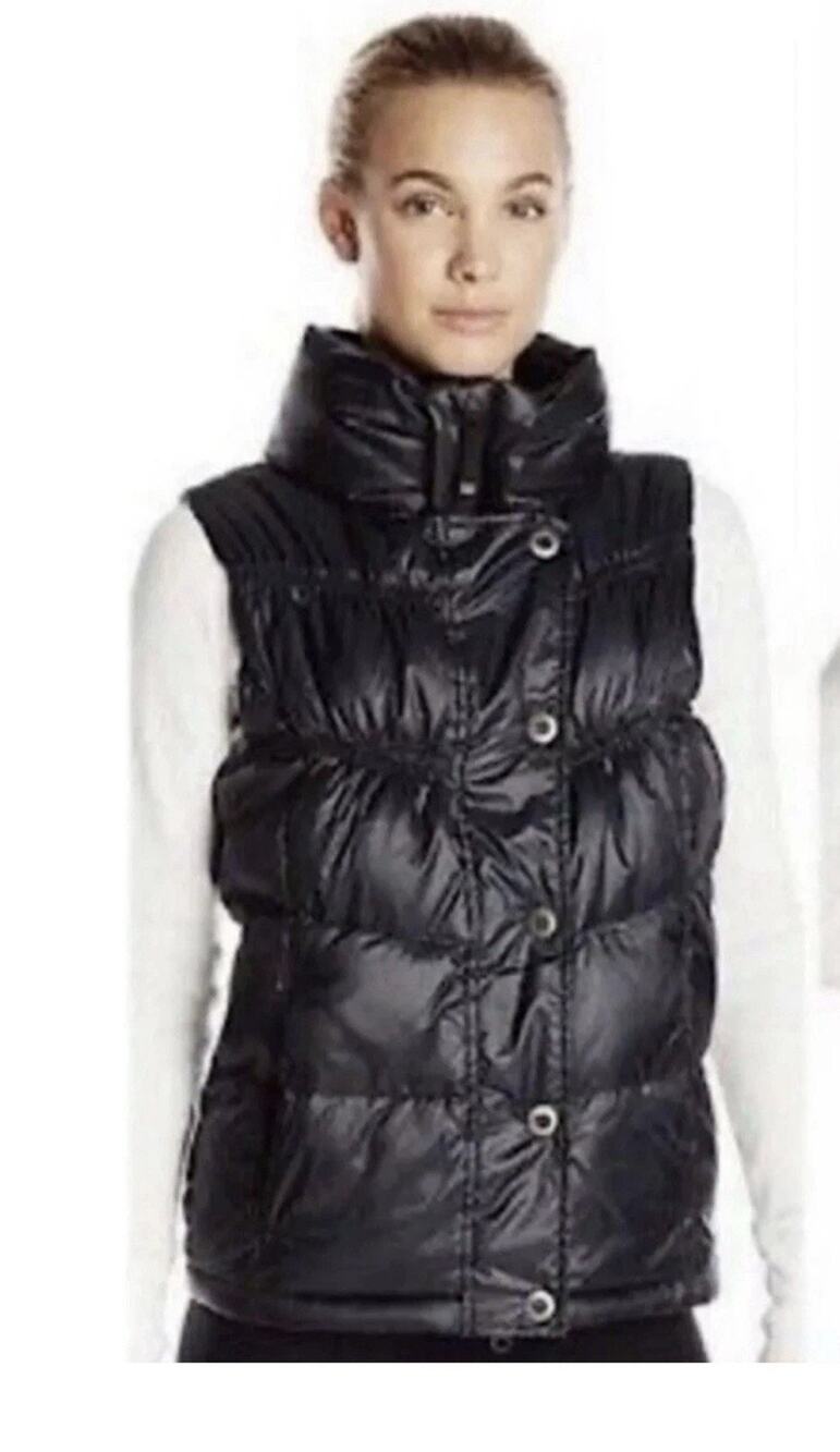 prAna Women's Molly Down Puffer Vest Size XL Black Full Zip